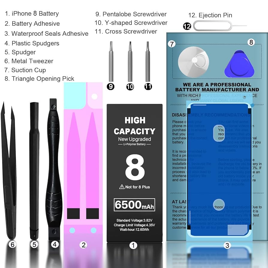 Amazon.com: WAVYPO Battery for iPhone 8, 6500mAh Upgraded